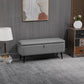 40" Linen Storage Ottoman Bench with Steel Legs - Grey