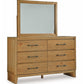 Sherbana - Dresser And Mirror - Light Brown