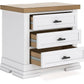 Ashbryn - White / Natural - Three Drawer Night Stand