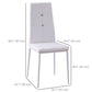 Set of 4 Modern Style Dining Chairs, Button Tufted High Back Side Chairs with Upholstered Seat, Steel Legs, White