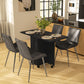 Drop Leaf Dining Table, Mobile Folding Table on Wheels with Drawers and Cabinet for Dining Room, Kitchen, Black