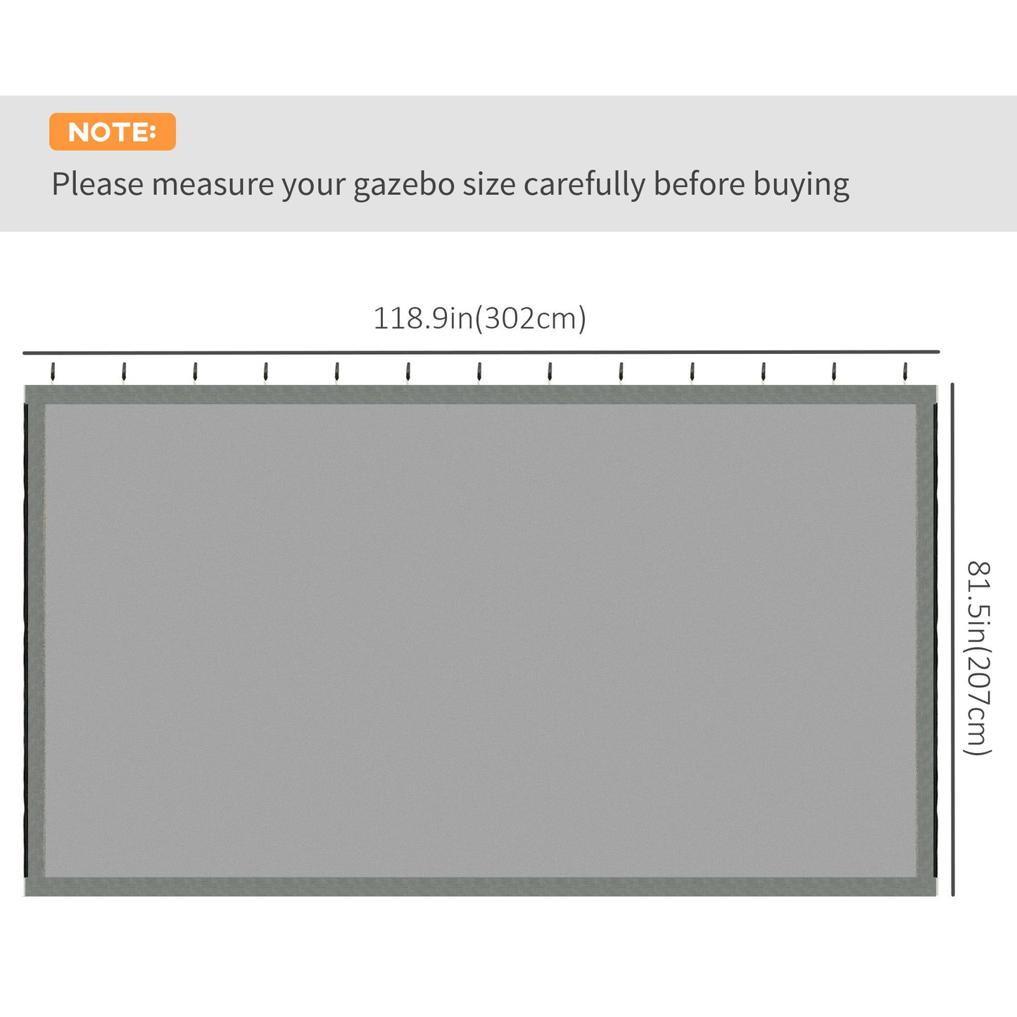Replacement Mosquito Netting for Gazebo 10' x 10' Black Screen Walls for Canopy with Zippers for Parties and Outdoor Activities, Dark Grey