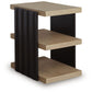 Rylandyn - Rectangular End Table - Black / Light Brown