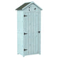 30" x 21" x 71" Garden Storage Shed, Outdoor Tool Utility Storage House with 3 Tier Shelves and Roof, Blue