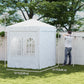 6.7' x 6.7' Pop-Up Canopy Tent with Sidewalls, Height-Adjustable, Carry Bag Included, for Outdoor, Garden, Patio, White