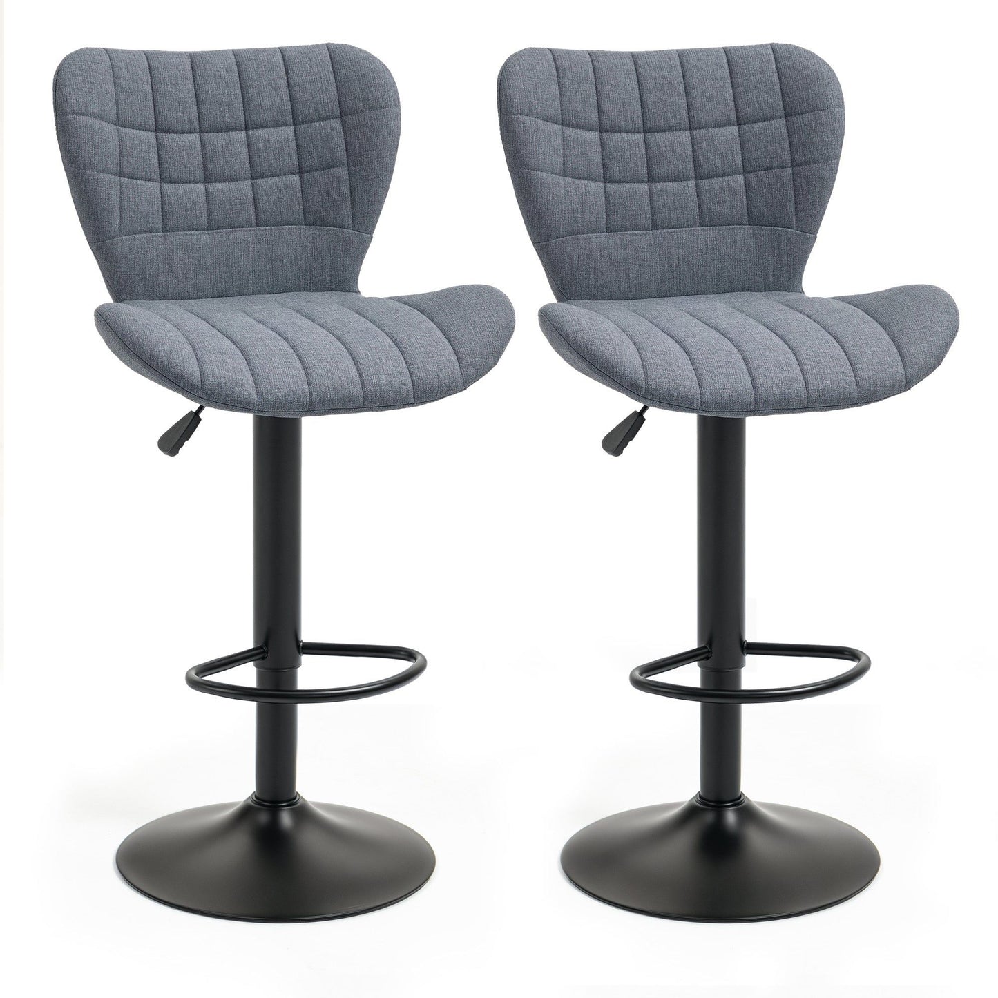 Adjustable Swivel Bar Stools Set of 2 - Grey
