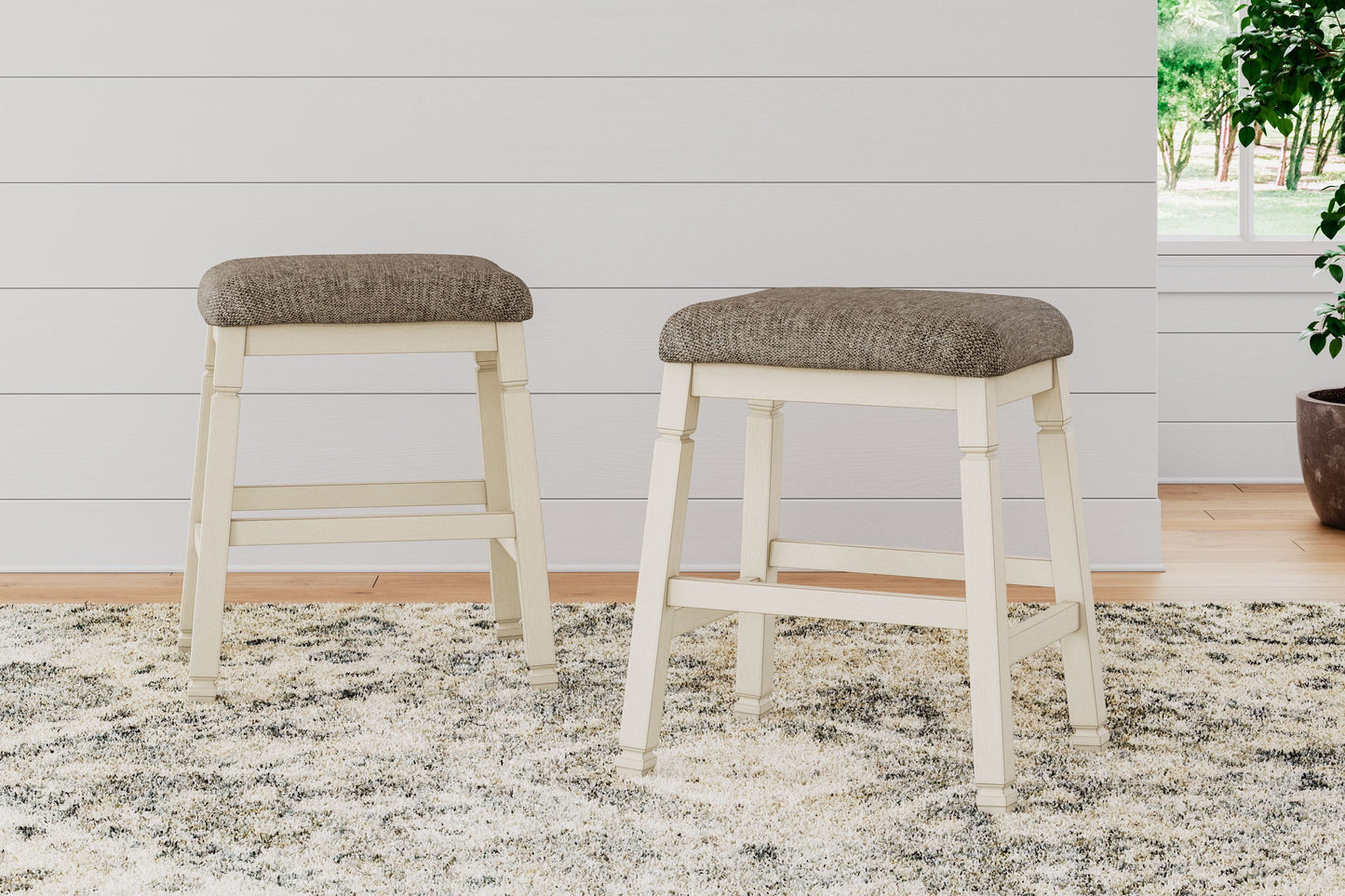 Bolanburg - Beige - Upholstered Stool (Set of 2)