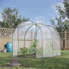 Dome Tunnel Greenhouse Plant Shed with Roll Up Door, 6.6' x 8.2' x 6.6', Transparent