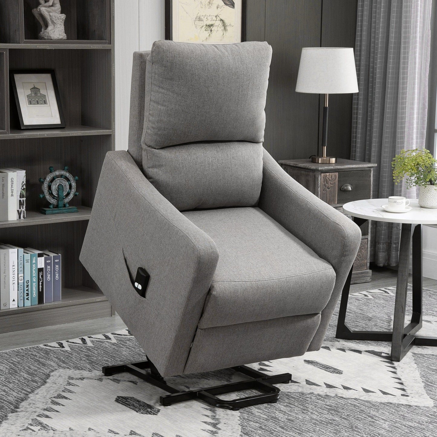 Power Lift Recliner with Remote - Grey