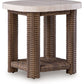 Dolan Creek - Square End Table - Beige / Brown