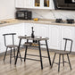 3-Piece Dining Table Set, Oval Kitchen Table and 2 Chairs, Small Breakfast Table Set with Metal Frame for Small Space, Dining Room, Living Room, 35.4" x 19.7" x 29.5"