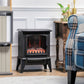 Electric Fireplace Heater, Freestanding Fireplace Stove with Realistic Flame Effect, Overheat Safety Protection, 750W/1500W, Black