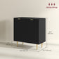 Sideboard Buffet Cabinet with Metal Legs - Black