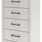 Linnocreek - White / Warm Brown - Four Drawer Chest