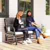 2-Person Outdoor Glider Chair, Patio Double Rocking Loveseat with Steel Frame and Cushions for Backyard, Garden and Porch, Grey