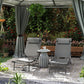 Set of 2 Chaise Lounge Chairs, Folding Tanning Chair with Pillow, Outdoor Sun Lounger for Patio, Garden, Beach, Grey