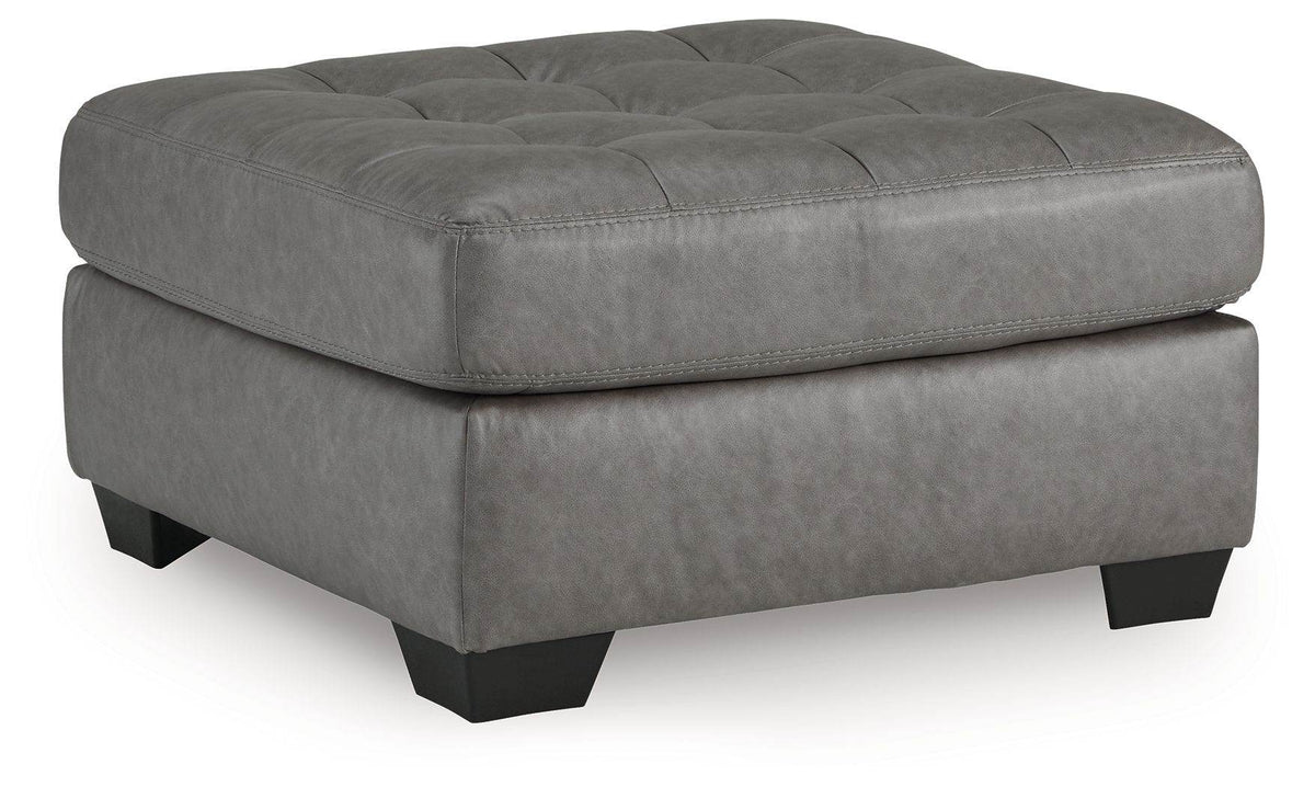 Clairette Court - Oversized Accent Ottoman - Alloy