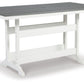 Transville - RECT COUNTER TABLE W/Umb OPT - Gray / White