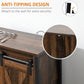 Industrial Buffet Cabinet, Kitchen Sideboard with Sliding Barn Doors, Three Drawers and Adjustable Shelves, Rustic Brown