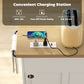 Farmhouse Kitchen Island Cart with Power Outlet and Soft-Close Doors, 49" Kitchen Island with 3 Drawers, White
