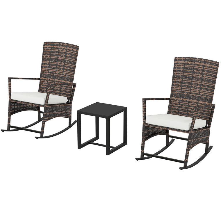 3-Piece Bistro Set with 3-Level Reclining Chairs