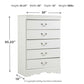 Anarasia - White - Five Drawer Chest