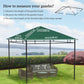10' x 10' Square Gazebo Canopy Replacement UV Protected Top Cover Sun Shade Green