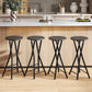 Foldable Bar Stools Set of 4 with Footrest - Black