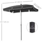 6.5x4ft Rectangle Patio Umbrella Aluminum Tilt Adjustable Garden Parasol Sun Shade Outdoor Canopy Grey