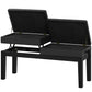 Piano Bench with Storage, Height Adjustable Piano Stool, PU Leather Tufted Keyboard Seat, Black