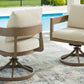 Serene Bay - Dark Brown / White - Swivel Chair With Cushion (Set of 2)