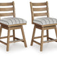 Ridgester - Upholstered Swivel Barstool (Set of 2) - Light Brown