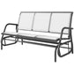 3-Seat Outdoor Glider Chair, Patio Rocking Chair, Steel Frame, Sling Fabric Seat for Garden, Backyard, Lawn, Cream