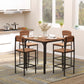5-Piece Counter Height Bar Table and Chairs, Square Dining Table and Chairs Set for 4, Industrial Pub Table and Chairs