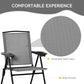 Folding Outdoor Bistro Set, Patio Table and Chairs with Reclining Backrest and Round Dining Table, Grey
