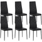 Set of 6 Button Tufted Back Side Chairs with Upholstered Seat, Steel Legs for Living Room, Kitchen, Bedroom, Black