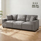 3-Seater Sofa with Storage Pockets - Grey