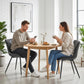 PU Leather Dining Chairs Set of 2 with Steel Legs - Black