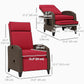 Outdoor Recliner Chair with Adjustable Backrest, Footrest, Thick Cushion, Side Tray, Up to 264 lbs, Wine Red