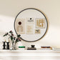 30" Round Mirror, Bathroom Wall Mirror with Metal Frame, Decorative Vanity Mirror for Living Room, Bedroom, Black