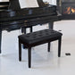 30" Piano Bench with Padded Cushion and Storage, Faux Leather Keyboard Bench with Solid Wood Legs, Black