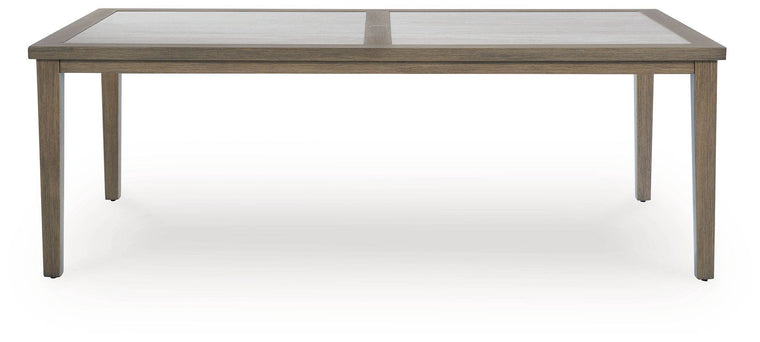 Rainier Ranch - Brown / Beige - Rectangle Dining Table With Umbrella Option - Forward Furniture