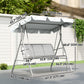 3-Seater Outdoor Swing Chair, Patio Swing, A Frame Porch Swing with Canopy, Garden Hammock Glider Bed, Light Grey