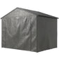 8' x 6' Portable Shed, Waterproof Bike Tent with Roll-up Zipper Door, Vent and Galvanised Metal Frame, Dark Grey