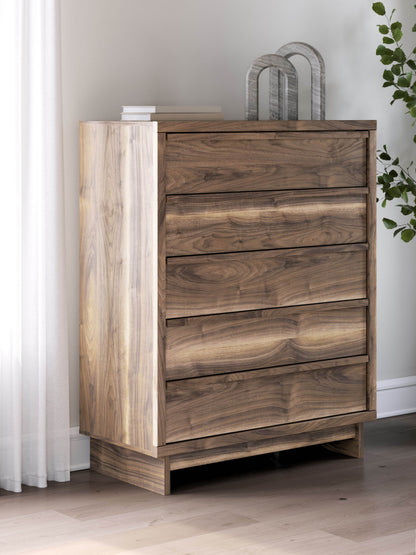 Chirason - Brown - Five Drawer Wide Chest - Forward Furniture