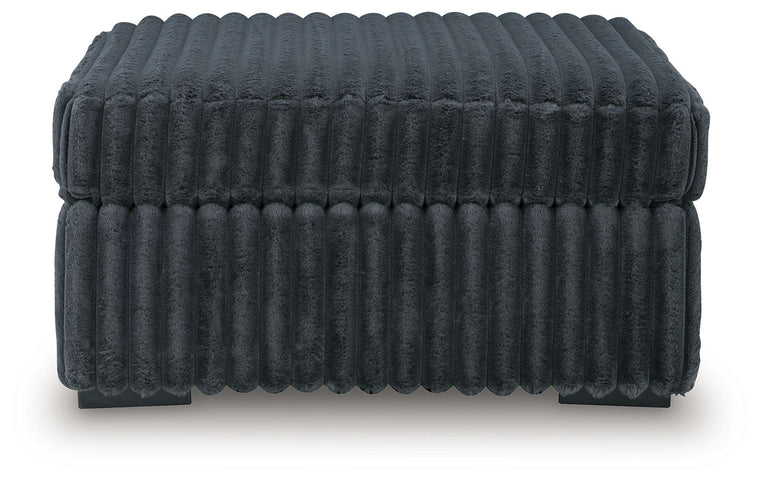 Midnight-Madness - Oversized Accent Ottoman - Gunmetal