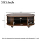 Wood Oval Coffee Table with Space-Saving Design, Stylish Center Table with Hidden Compartment, 39.5" L x 19.5" W x 15.5" H, Wood