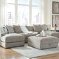 Aslan Court - 5 Pc. - 4-Piece Sofa Pit Sectional, Ottoman - Pebble