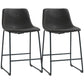 Counter Height Bar Stools Set of 2 with Footrest - Dark Brown