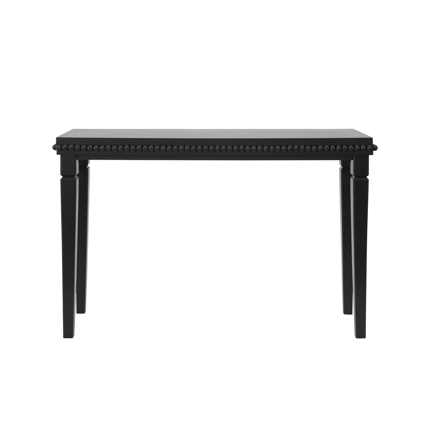 Farmhouse Console Table with Beaded Trim and Natural Wood, Accent Sofa Table for Living Room, Hallway, 47.5'' L x 16'' W x 32'' H, Black